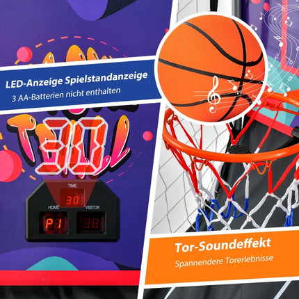 Zusammenklappbares Basketball-Arcade-Spiel mit 2 Körben und 8 Modi
