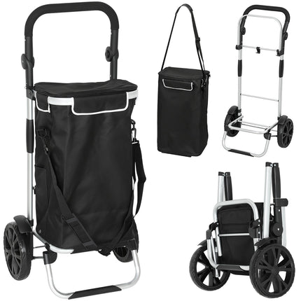 Skládací nákupní vozík 3v1, 40L, nosnost 25kg, černá