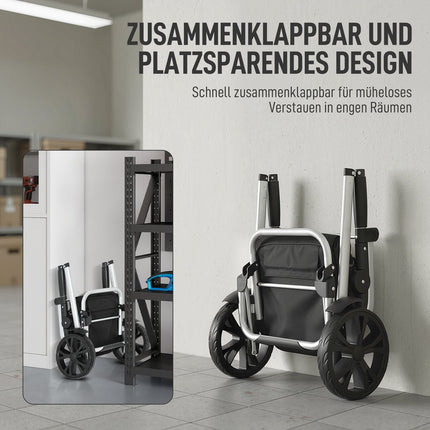 Skládací nákupní vozík 3v1, 40L, nosnost 25kg, černá