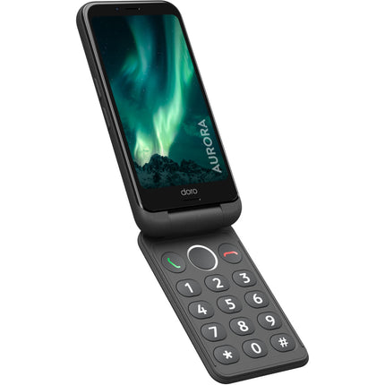 Skládací 4G telefon s podsvícenou klávesnicí, šedá
