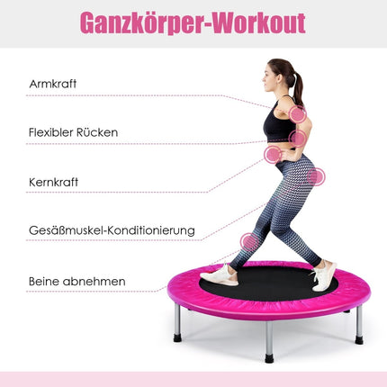 Faltbares rosa Trampolin für Kinder, 97 cm, 150 kg Tragkraft
