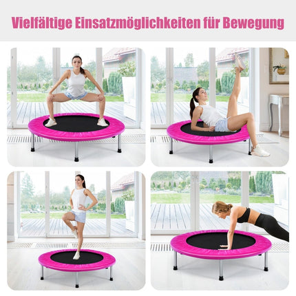 Faltbares rosa Trampolin für Kinder, 97 cm, 150 kg Tragkraft
