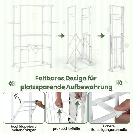 Faltbarer Aluminium-Wäscheständer mit Rollen