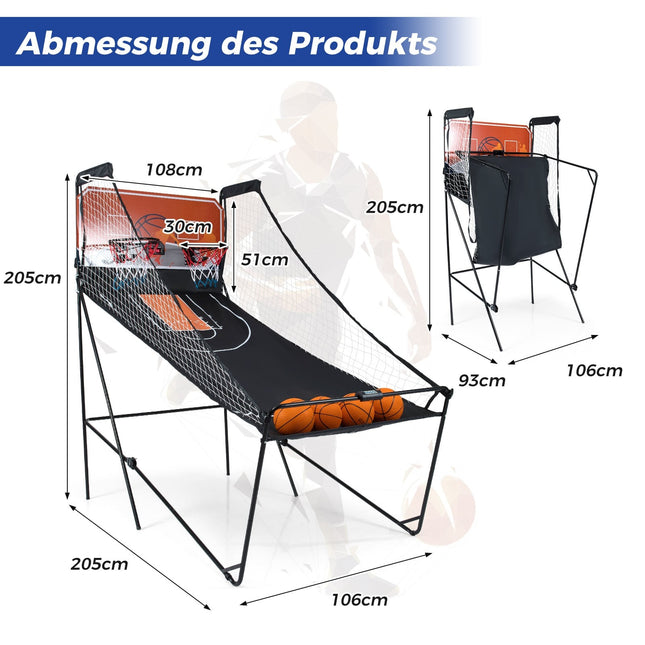 Skládací basketbalový automat s 8 režimy a ukazatelem skóre