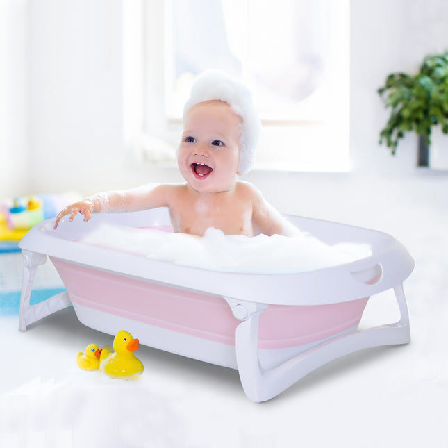Faltbare rosa Babywanne, ergonomisches rutschfestes Design