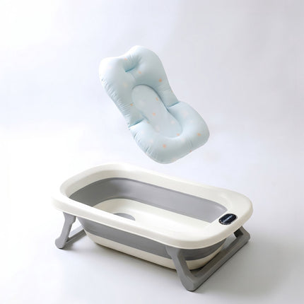 Foldable Baby Bath with Cushion, Cream/Grey