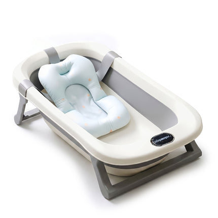Foldable Baby Bath with Cushion, Cream/Grey