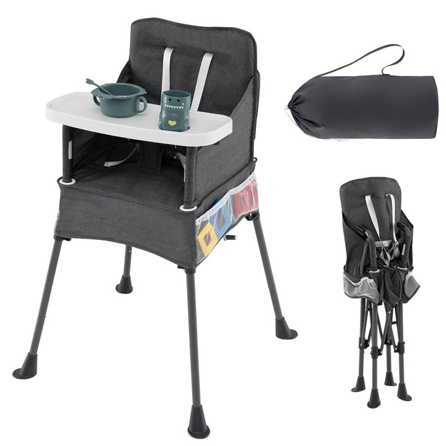 Faltbarer Babyhochstuhl mit verstellbarem Tablett & Tragetasche