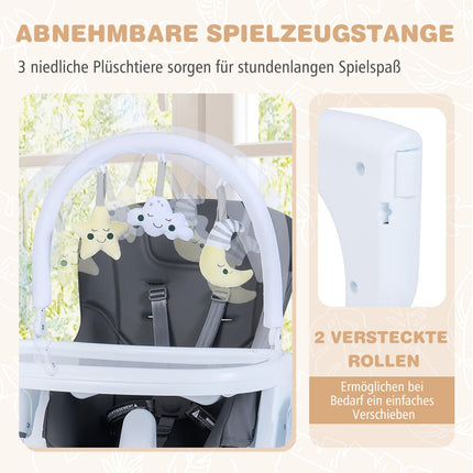 Zusammenklappbarer Babyhochstuhl mit Liegefunktion und verstellbarer Rückenlehne