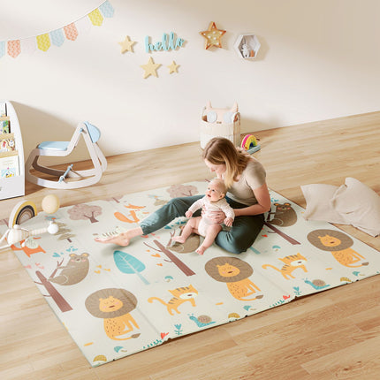 Faltbare Baby-Spielmatte, 196x176 cm, doppelseitig, mehrfarbig