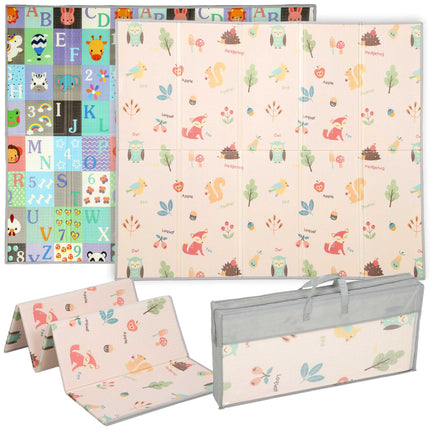 Foldable Baby Play Mat – Double-Sided, 176.5 x 148 cm, Alphabet & Animal Design