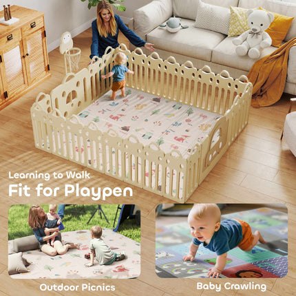 Foldable Baby Play Mat – Double-Sided, 176.5 x 148 cm, Alphabet & Animal Design