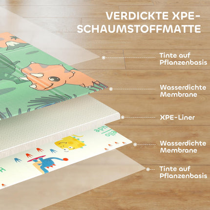 Faltbare Baby-Spielmatte, doppelseitig, 196x176 cm, mehrfarbig