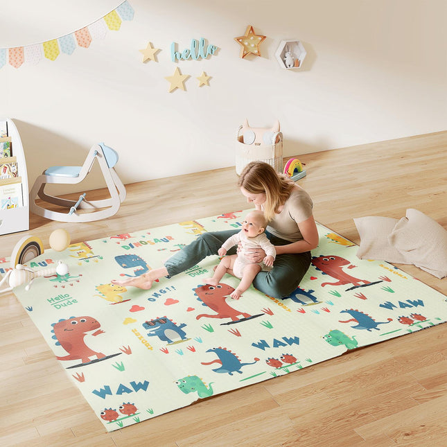 Faltbare Baby-Spielmatte, doppelseitig, 196x176 cm, mehrfarbig