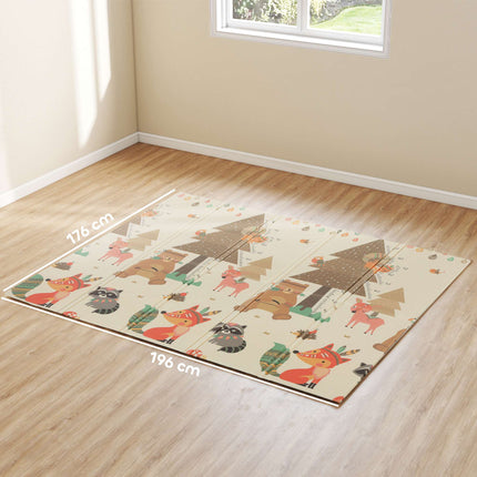 Faltbare Baby-Spielmatte, doppelseitig, 196x176x1.5 cm