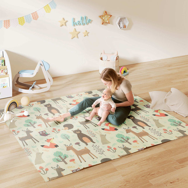 Faltbare Baby-Spielmatte, doppelseitig, 196x176x1.5 cm