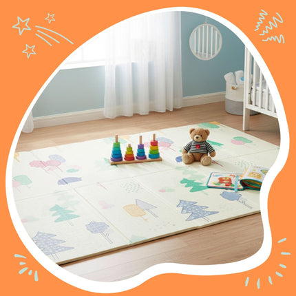 Foldable Baby Play Mat – Suns and Moons Design