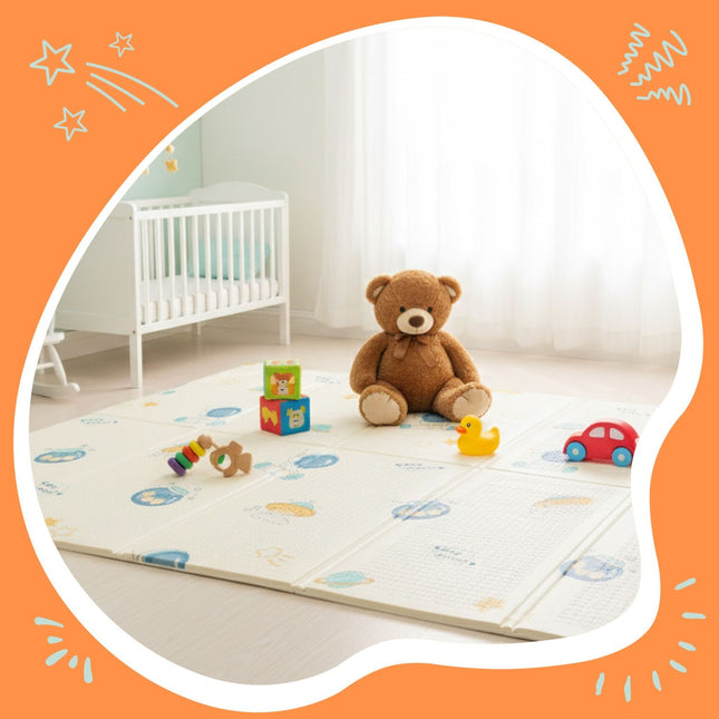 Faltbare Baby-Spielmatte – Sonnen und Monde, Schaumstoff, Wendbar