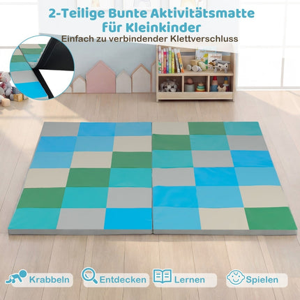 Faltbare Baby-Spielmatte mit Schaumstoff & Kunstleder, 2-teilig