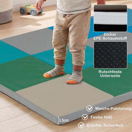 Faltbare Baby-Spielmatte mit Schaumstoff & Kunstleder, 2-teilig