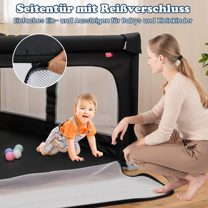 Faltbarer Baby-Laufstall, 150x150 cm mit Bällen & Griffen