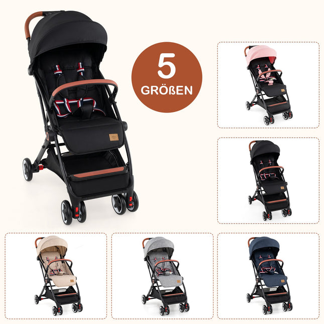 Faltbarer Kinderwagen mit verstellbarer Rückenlehne und Verdeck