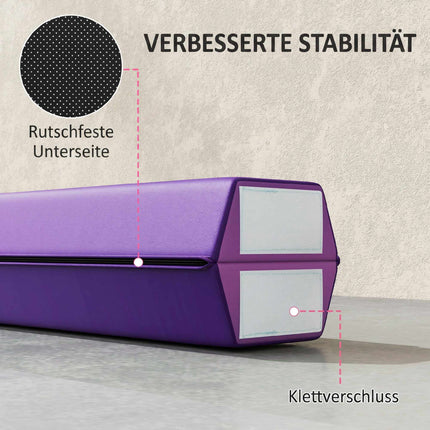 Foldable Balance Beam, 236 cm, Non-Slip, Violet/Pink
