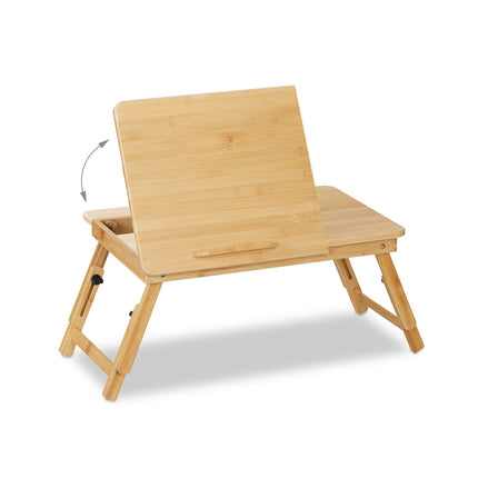 Foldable Bamboo Laptop Stand – Adjustable Bedside Table