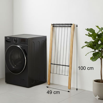 Foldable Bamboo Metal Laundry Rack – Space-Saving Dryer