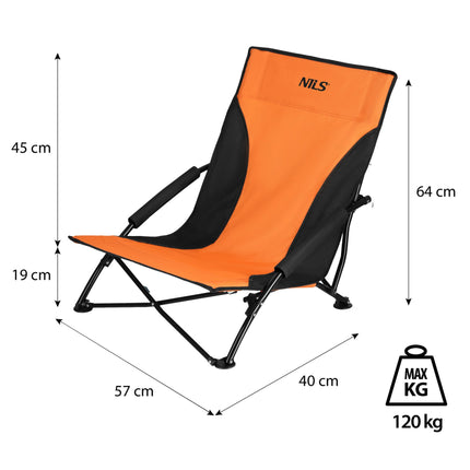 Klappbarer Strandstuhl, Tragetasche, 120 kg Tragkraft