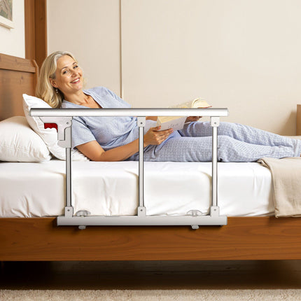 Foldable Bed Rail 70 cm, Adjustable Height, Strap Mount