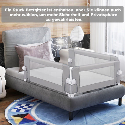 Klappbares Bettschutzgitter für Kleinkinder, 105x40x42 cm, Grau