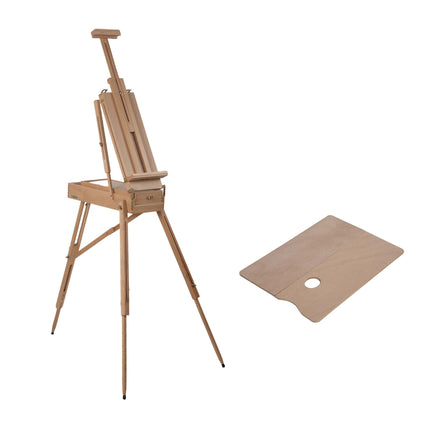 Foldable Beech Wood Easel with Drawer and Palette