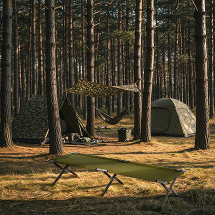 Faltbares Feldbett, Grün, 200 cm