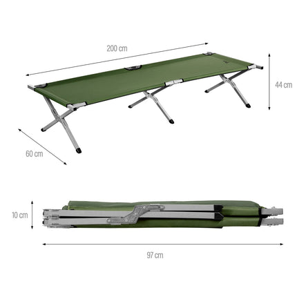 Faltbares Feldbett, Grün, 200 cm