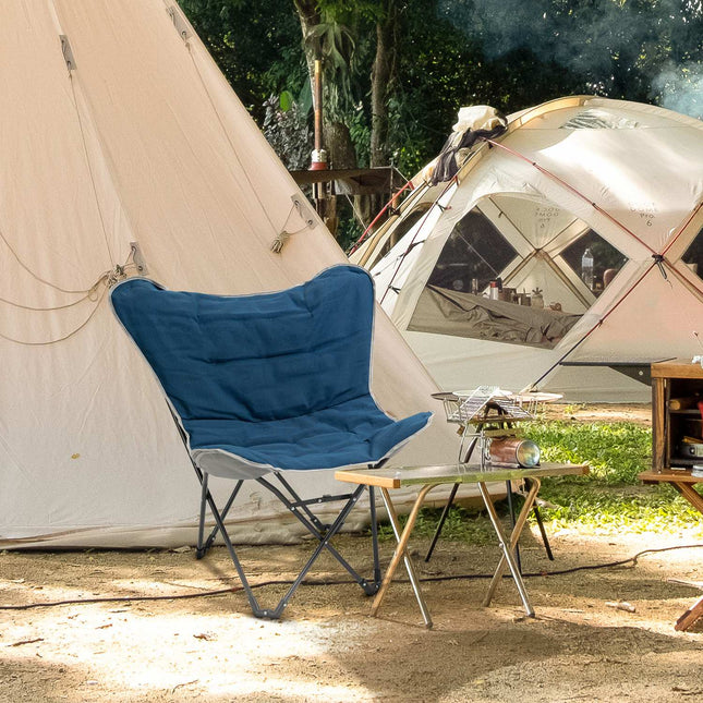 Opvouwbare campingstoel 120 kg laadvermogen, lichtgewicht en draagbaar, met armleuningen voor buitenactiviteiten