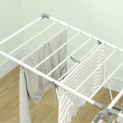 Foldable Clothes Drying Rack, 2-Tier, Adjustable Wings, Metal