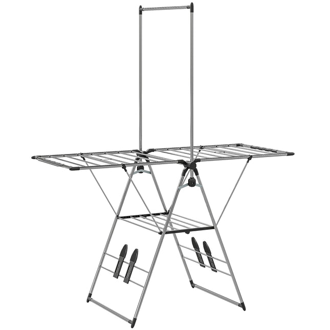 Foldable Clothes Drying Rack, Adjustable Wings, Stainless Steel