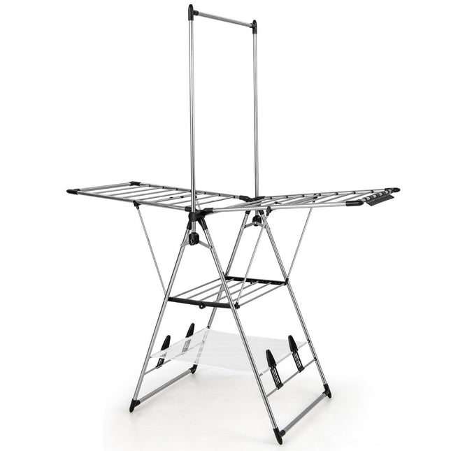 Foldable Clothes Drying Rack with Adjustable Wings