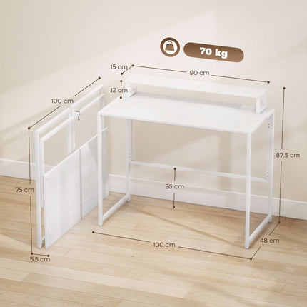 Klappbarer Computertisch mit Monitorständer, 100 x 48 cm