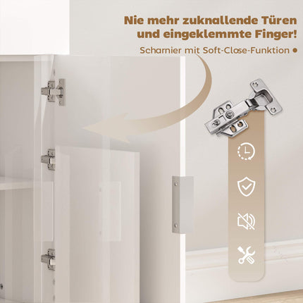 Klappbarer Schreibtisch mit Regalen und Schrank, 128 cm, Weiß