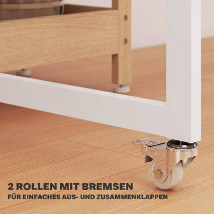 Foldable Dining Table, Industrial Design, Seats 4, Natural Wood Finish