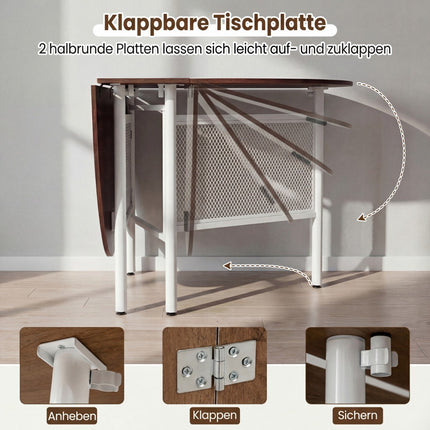 Foldable Dining Table for 6-8, Space-Saving Oval Design