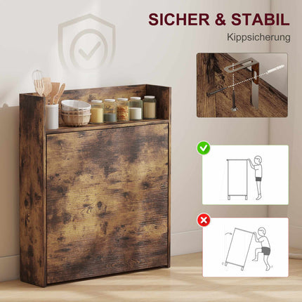 Foldable Dining Table with Shelf, Industrial Style, Space-Saving, 80x90x93 cm