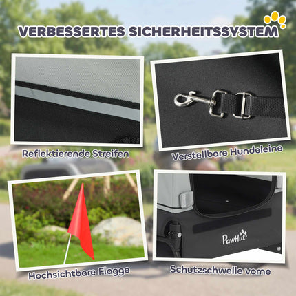 Foldable Dog Bike Trailer with Ramp for Medium Dogs 20kg