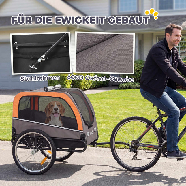 Foldable Dog Bike Trailer with Reflectors for Small Dogs