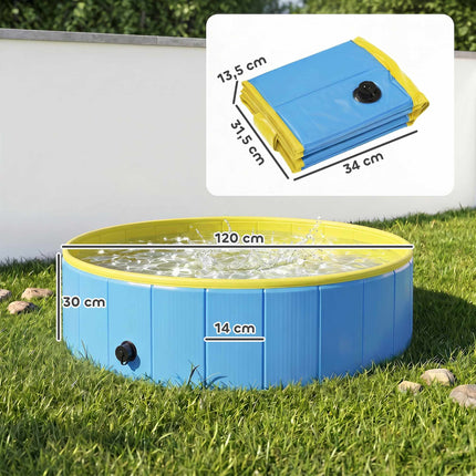 Foldable Dog Pool, Anti-Slip Bottom, 120x30 cm