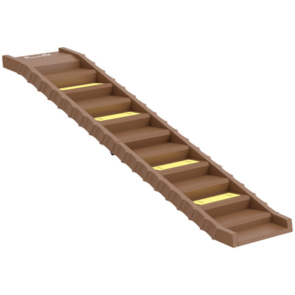 Foldable Dog Ramp with 10 Steps, Non-Slip, 154x40cm, 25kg Capacity
