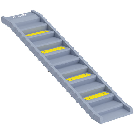 Foldable Dog Ramp with 10 Steps, Non-Slip, 154x40cm, 25kg Capacity