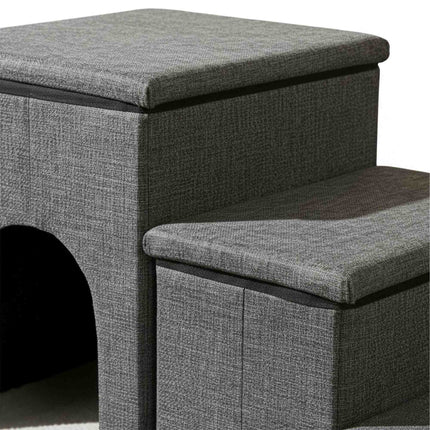 Foldable Dog Stairs, 3 Steps with Storage